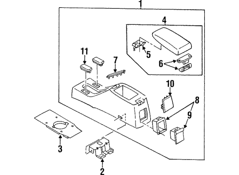 1997 Mazda Protege Center Console Diagram 2