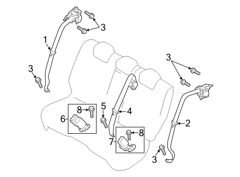 2025 Mazda CX-50 Second Row Seat Belts