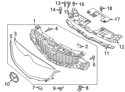2013 Mazda CX-5 Grille & Components Diagram