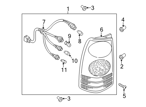 2002 Mazda MPV Combination Lamps Diagram