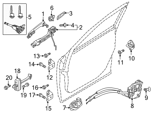 2016 Mazda CX-3 Front Door - Lock & Hardware Diagram