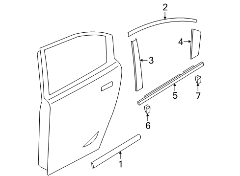 2006 Mazda 3 Exterior Trim - Rear Door Diagram 2