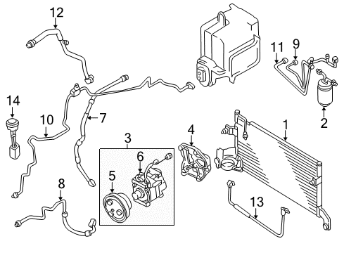 1995 Mazda Millenia A/C Condenser Diagram