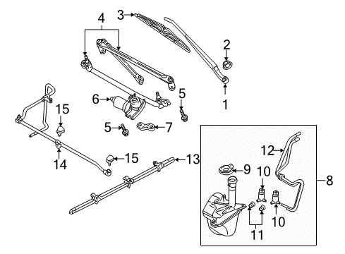 2008 Mazda Tribute Wipers Diagram 3