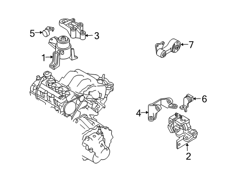 2003 Mazda 6 Engine & Trans Mounting Diagram 4
