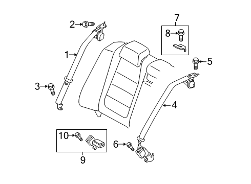 2018 Mazda 6 Rear Seat Belts Diagram