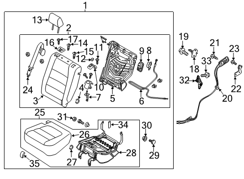 2014 Mazda CX-5 Second Row Seats Diagram 2