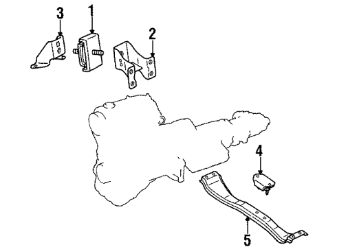 1997 Mazda MPV Engine & Trans Mounting Diagram 2