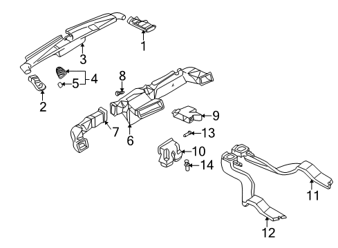 2001 Mazda 626 Ducts