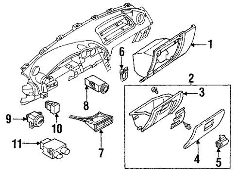 1995 Mazda MX-3 Glove Box Diagram