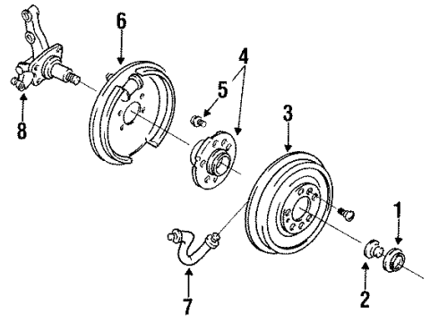 1993 Mazda MX-6 Rear Brakes Diagram 2