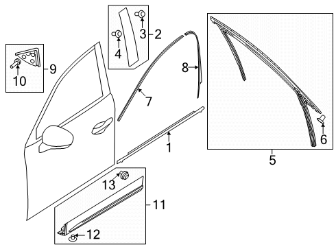 2024 Mazda CX-90 Exterior Trim - Front Door