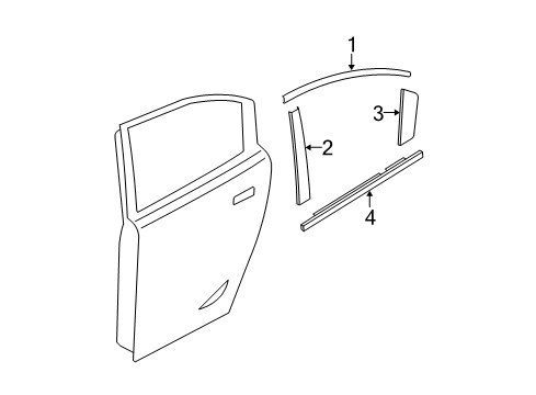 2010 Mazda 3 Exterior Trim - Rear Door Diagram 2