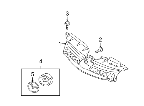 2007 Mazda 5 Grille & Components Diagram