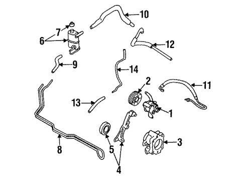 1992 Mazda MX-3 P/S Pump & Hoses Diagram 3