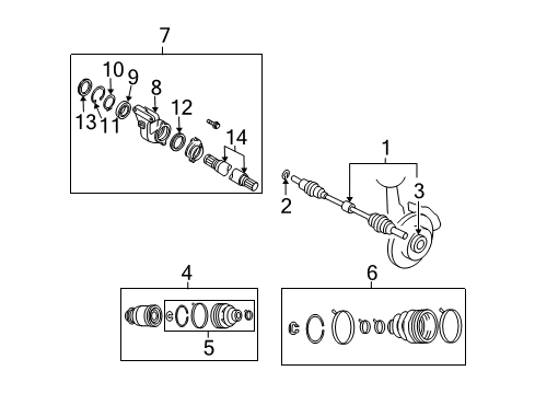 2007 Mazda CX-9 Drive Axles - Front Diagram