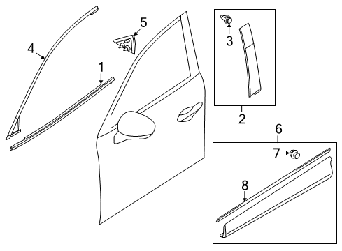 2016 Mazda CX-5 Exterior Trim - Front Door Diagram