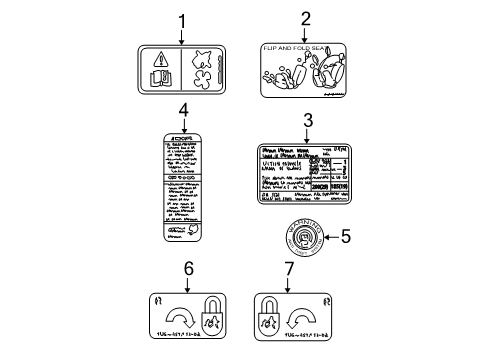 2001 Mazda Tribute Information Labels
