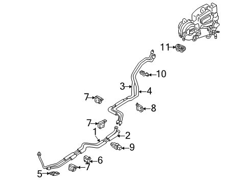 2000 Mazda MPV Rear A/C Lines Diagram