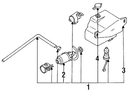 1986 Mazda B2000 Wiper & Washer Components Diagram 2