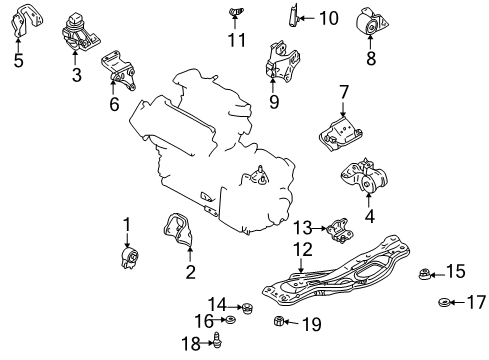1999 Mazda 626 Engine & Trans Mounting Diagram 3