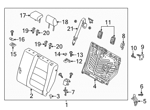 2014 Mazda CX-5 Second Row Seats Diagram 4