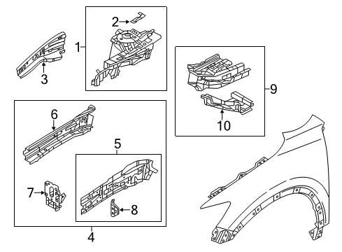 2014 Mazda CX-5 Structural Components & Rails