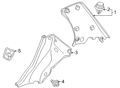 2003 Mazda Protege Interior Trim - Quarter Panels