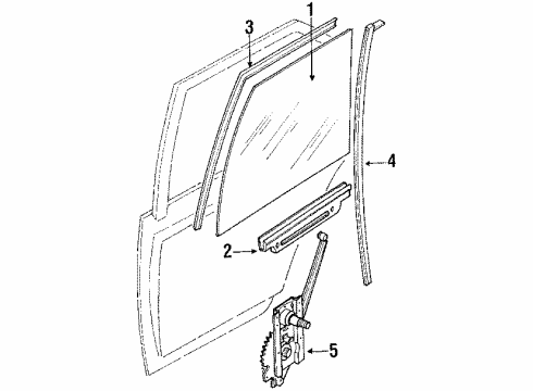 1984 Mazda GLC Glass - Door Diagram 3