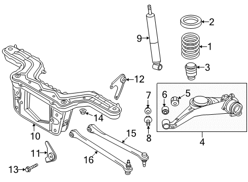2010 Mazda Tribute Rear Suspension Components Diagram 2
