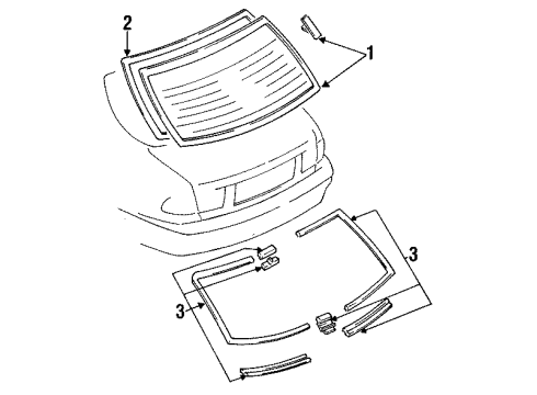 1993 Mazda 626 Glass & Hardware - Back Glass Diagram