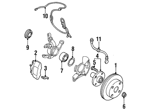 1996 Mazda Protege Front Brakes Diagram