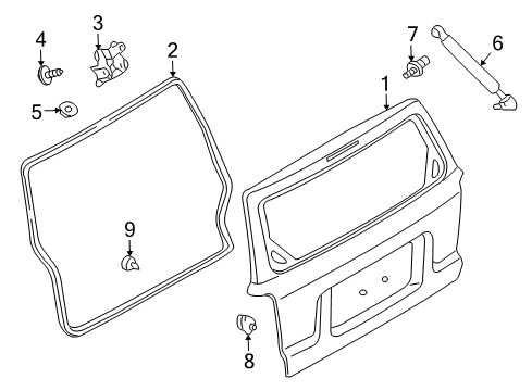 2011 Mazda Tribute Gate & Hardware Diagram