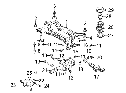 2007 Mazda CX-9 Rear Suspension Components Diagram 3