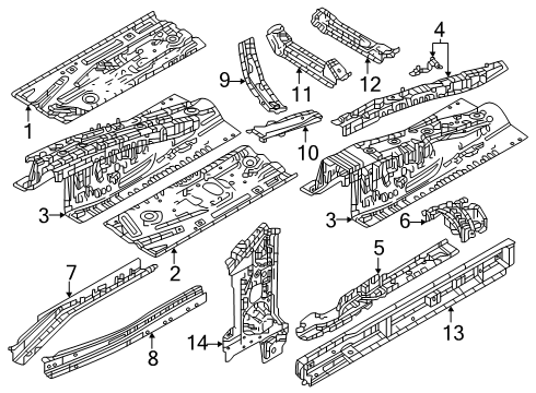 2025 Mazda CX-70 Floor & Rails Diagram 2