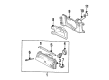 Diagram for Mazda 626 Headlight Cover - GE6051045