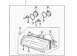 Diagram for Mazda Millenia Headlight Cover - TB94-51-03XC