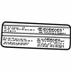 Mazda KL01-15-031 Label