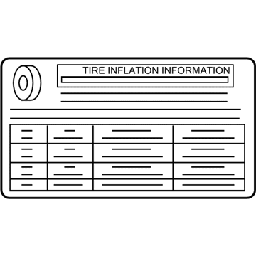 Mazda BDGF-69-014A Tire Info Label