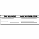 Mazda B303-15-031A Caution Label