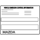 Mazda H327-69-036 Label, Emission Mazda H327-69-036 Label, Emission